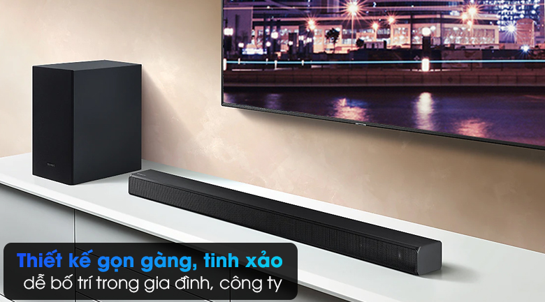 Loa thanh Samsung HW-T550 - Kiểu dáng hiện đại, gam màu đen mạnh mẽ, sang trọng