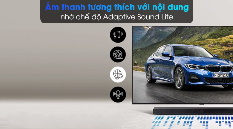 Loa thanh Samsung HW-T550 - Tối ưu âm thanh theo từng nội dung phát ra với chế độ Adaptive Sound Lite