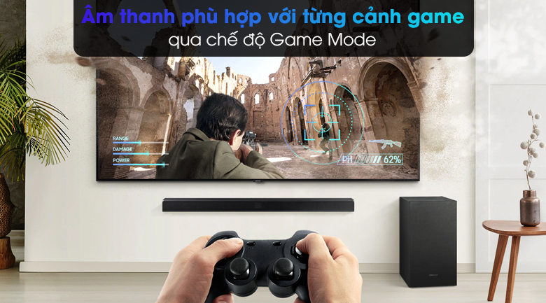 Loa thanh Samsung HW-T550 - Chơi game thỏa mãn cả về chất lượng âm thanh với chế độ Game Mode