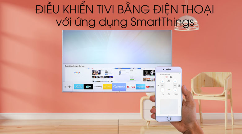 Smart Tivi QLED Samsung 4K 75 inch QA75Q65R - điều khiển tivi