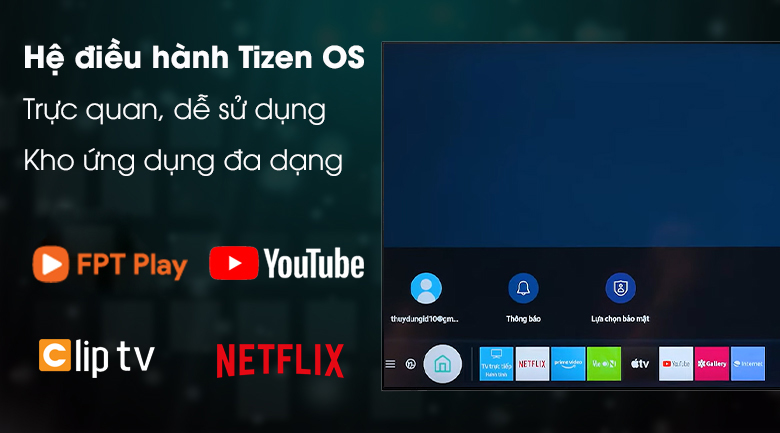 Hệ điều hành Tizen OS - Tivi LED Samsung UA55TU8100