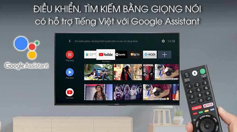 Android Tivi Sony 43 inch KDL-43W800G - Remote thông minh, Google Assistant
