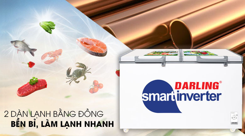 Tủ đông Darling Inverter 350 lít DMF-4699 WSI-4 - 2 dàn lạnh độc lập bằng đồng nguyên chất