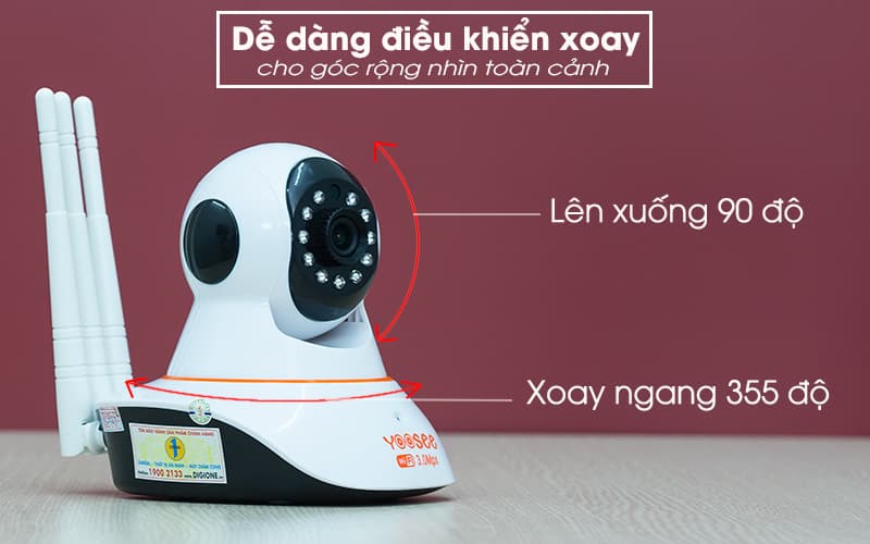 Xoay 360 độ - yoosee 3 râu 3.0M